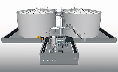 Drikkevann tanksystemet med trykkforsterker system