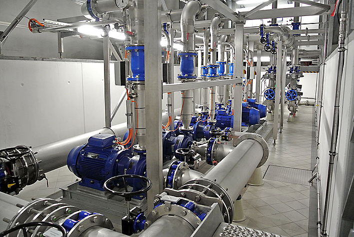 Trykkøkning med 6 pumper / 2 racks