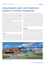 Groundwater plant with treatment system to remove manganese